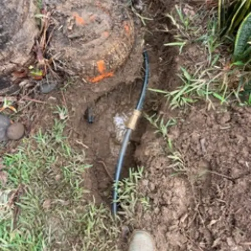 Réparation d'une fuite d'eau enterrée